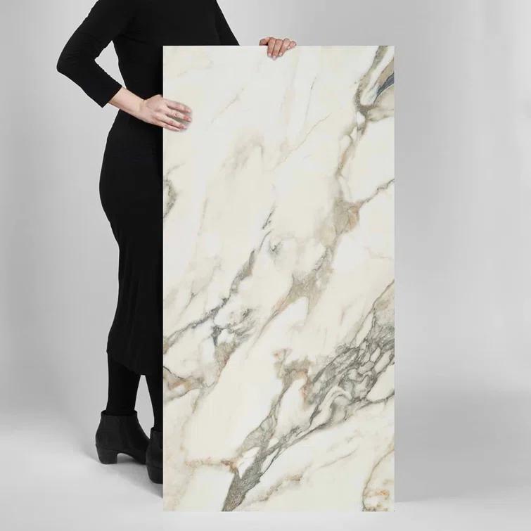 Bond Tile 24" x 47" Polished Marble Look Porcelain Floor and Wall Tile (15.5 Sq. Ft. / Case)