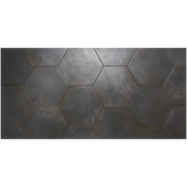 Angela Harris Fuller 20" Hex Porcelain Metallic Look Floor and Wall Tile