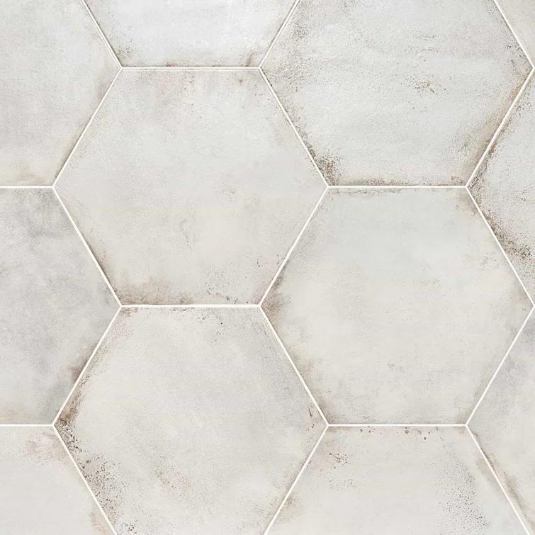 Angela Harris Fuller 20" Hex Porcelain Metallic Look Floor and Wall Tile