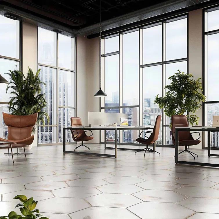 Angela Harris Fuller 20" Hex Porcelain Metallic Look Floor and Wall Tile