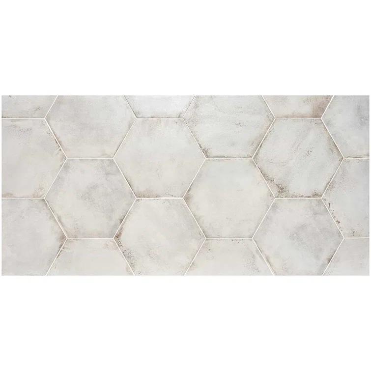 Angela Harris Fuller 20" Hex Porcelain Metallic Look Floor and Wall Tile