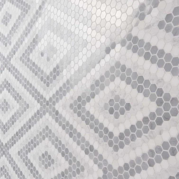 Hyperion 15.03'' W x 17.36'' L Marble Tile Mosaic Sheet