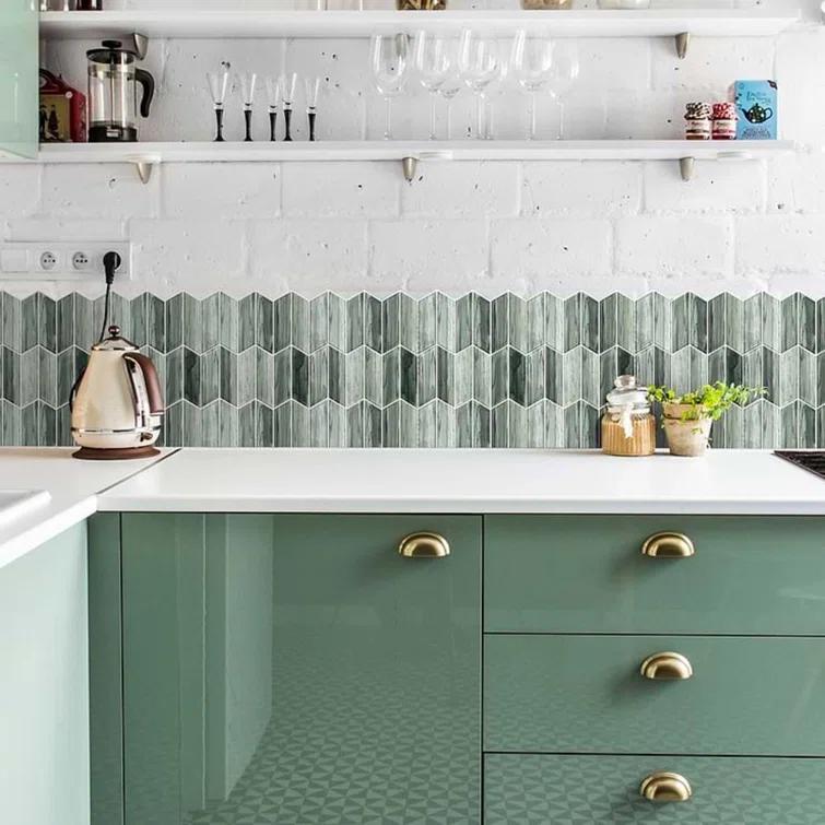 Tara Chevron 11.73 in. x 11.74 in. Molten Glass Mosaic Wall Tile (0.96 Sq. Ft. / Sheet)