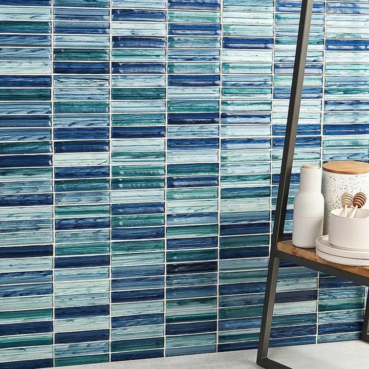 Tara Stacked 11.61" x 11.73" Molten Glass Mosaic Wall Tile (0.95 Sq. Ft. / Sheet)