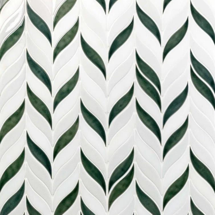 Divine Sprig 2" x 3" Ceramic Mosaic Wall Tile (0.86 Sq. Ft. / Sheet)