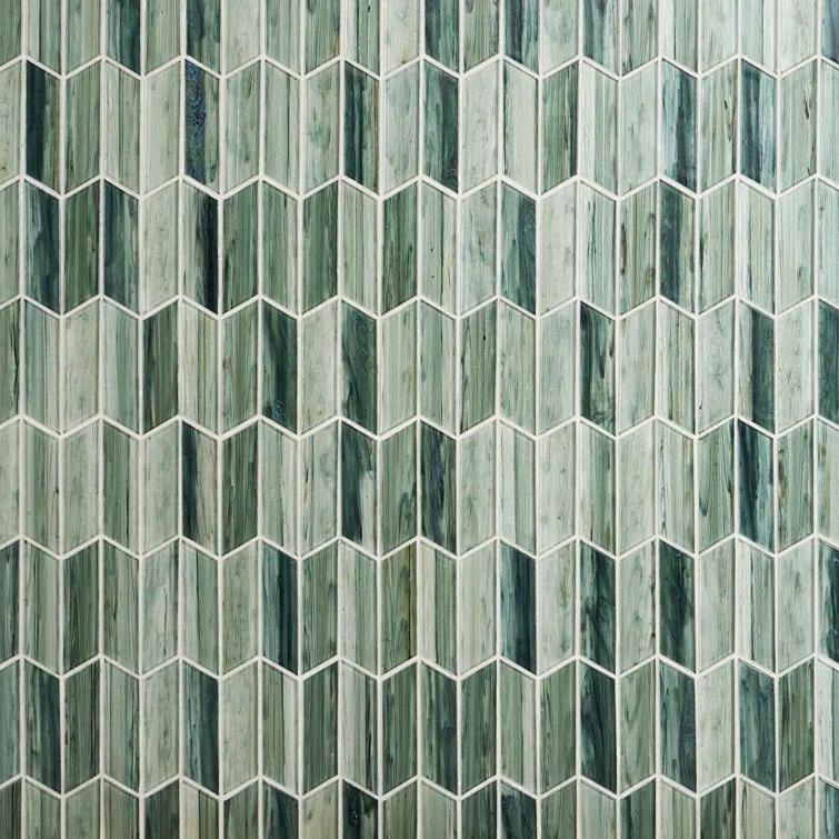 Tara Chevron 11.73 in. x 11.74 in. Molten Glass Mosaic Wall Tile (0.96 Sq. Ft. / Sheet)