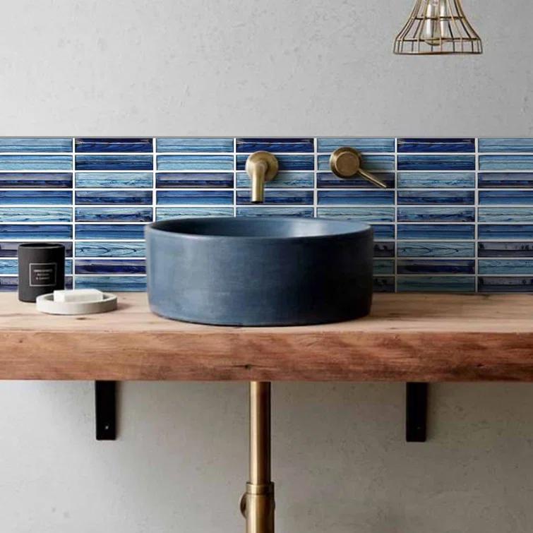 Bond Tile Tara Stacked 11.61" x 11.73" Molten Glass Mosaic Wall Tile (0.95 Sq. Ft. / Sheet)