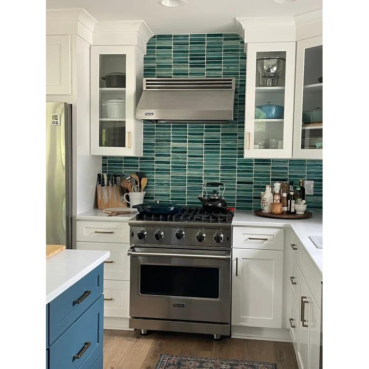 Tara Stacked 11.61" x 11.73" Molten Glass Mosaic Wall Tile (0.95 Sq. Ft. / Sheet)