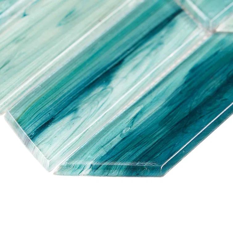 Tara Chevron 11.73 in. x 11.74 in. Molten Glass Mosaic Wall Tile (0.96 Sq. Ft. / Sheet)