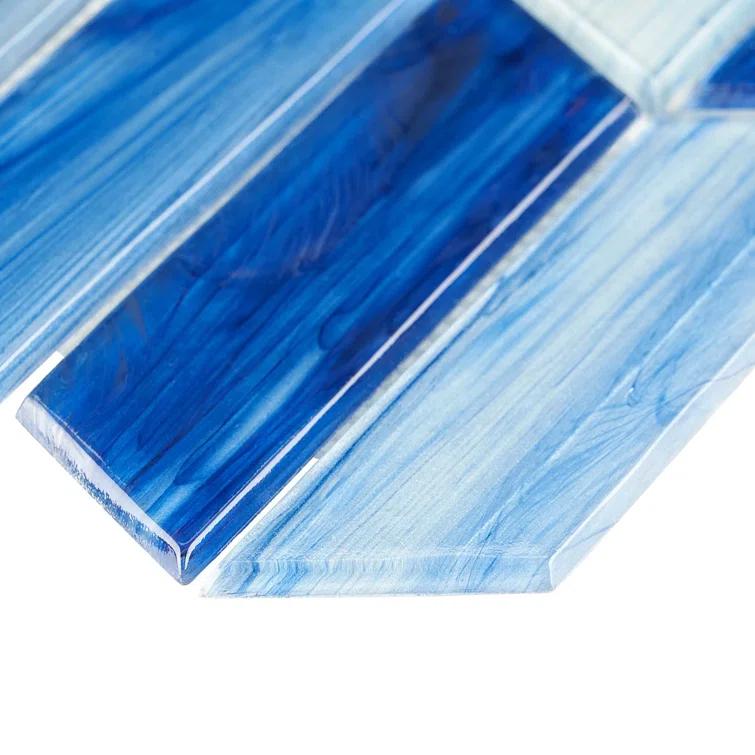 Tara Chevron 11.73 in. x 11.74 in. Molten Glass Mosaic Wall Tile (0.96 Sq. Ft. / Sheet)