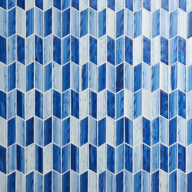 Tara Chevron 11.73 in. x 11.74 in. Molten Glass Mosaic Wall Tile (0.96 Sq. Ft. / Sheet)