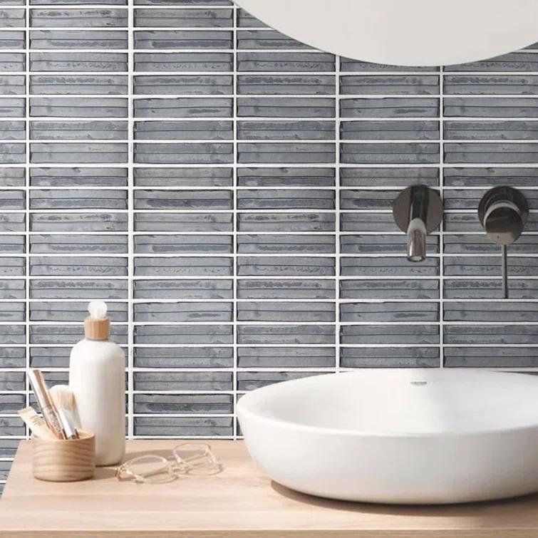 Bond Tile Tara Stacked 11.61" x 11.73" Molten Glass Mosaic Wall Tile (0.95 Sq. Ft. / Sheet)