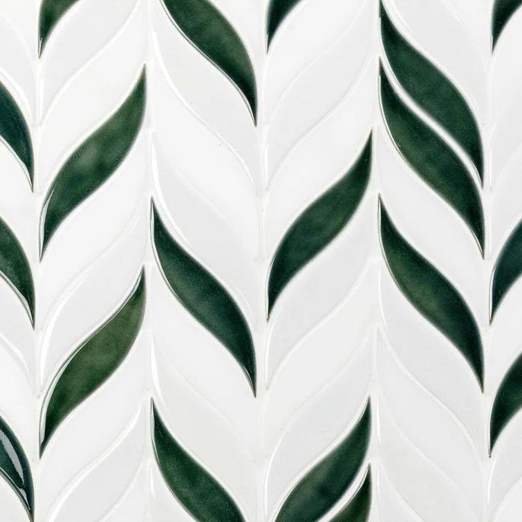 Divine Sprig 2" x 3" Ceramic Mosaic Wall Tile (0.86 Sq. Ft. / Sheet)