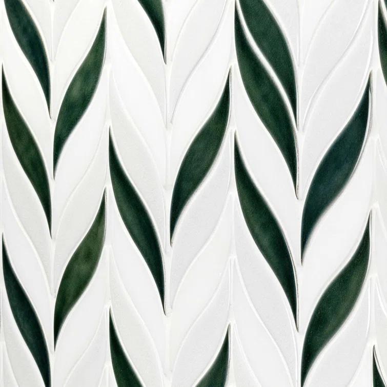 Divine Sprig 2" x 3" Ceramic Mosaic Wall Tile (0.86 Sq. Ft. / Sheet)