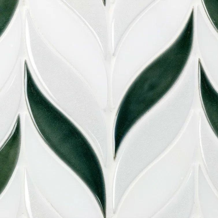 Divine Sprig 2" x 3" Ceramic Mosaic Wall Tile (0.86 Sq. Ft. / Sheet)