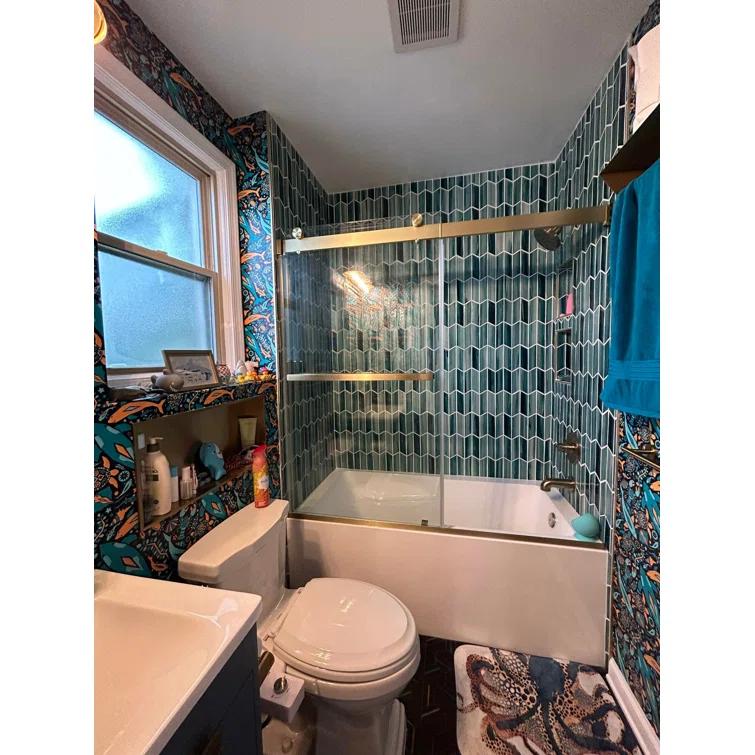 Tara Chevron 11.73 in. x 11.74 in. Molten Glass Mosaic Wall Tile (0.96 Sq. Ft. / Sheet)