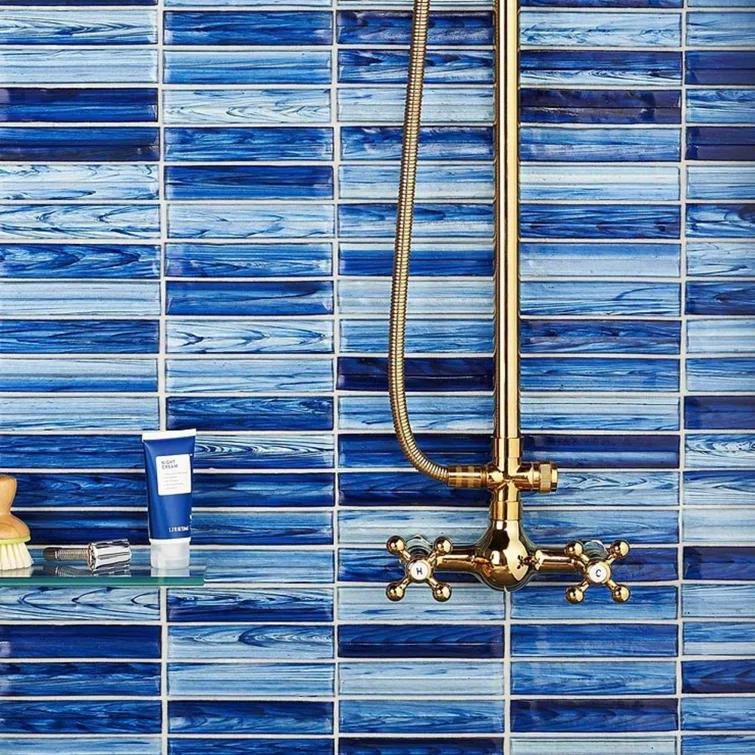 Bond Tile Tara Stacked 11.61" x 11.73" Molten Glass Mosaic Wall Tile (0.95 Sq. Ft. / Sheet)