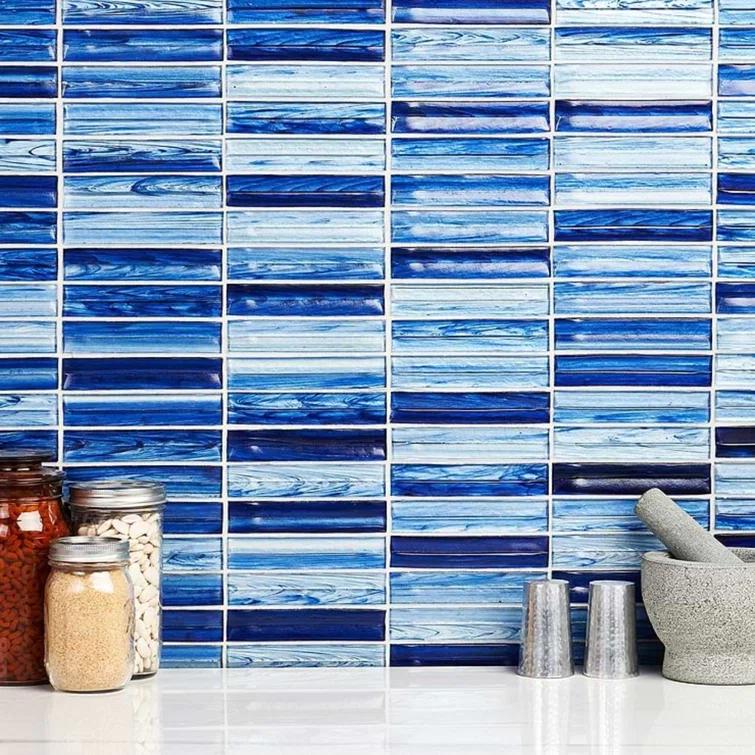 Bond Tile Tara Stacked 11.61" x 11.73" Molten Glass Mosaic Wall Tile (0.95 Sq. Ft. / Sheet)
