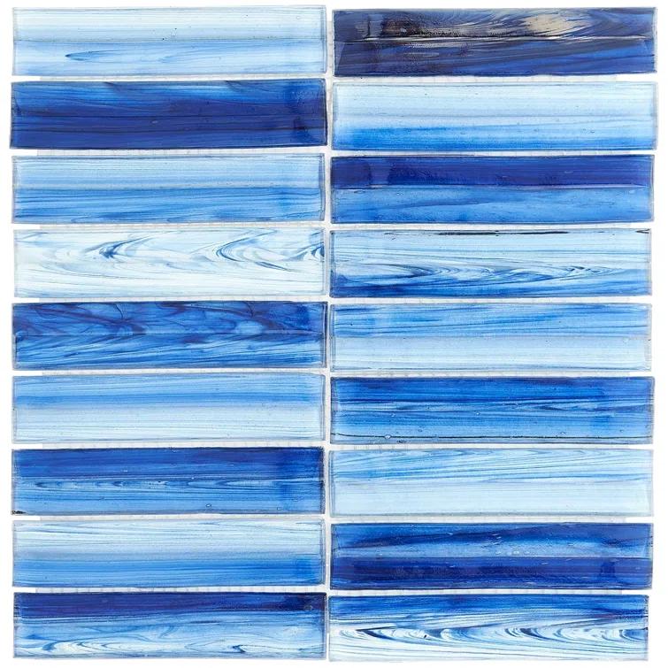 Bond Tile Tara Stacked 11.61" x 11.73" Molten Glass Mosaic Wall Tile (0.95 Sq. Ft. / Sheet)