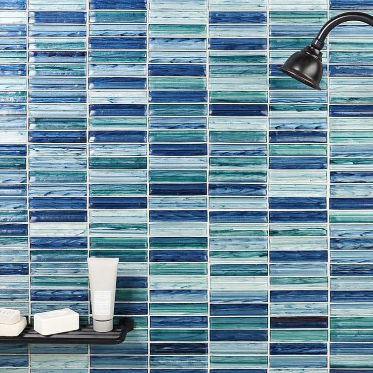 Tara Stacked 11.61" x 11.73" Molten Glass Mosaic Wall Tile (0.95 Sq. Ft. / Sheet)