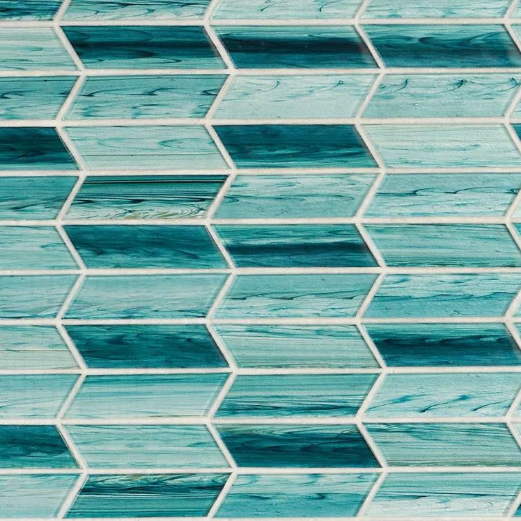 Tara Chevron 11.73 in. x 11.74 in. Molten Glass Mosaic Wall Tile (0.96 Sq. Ft. / Sheet)