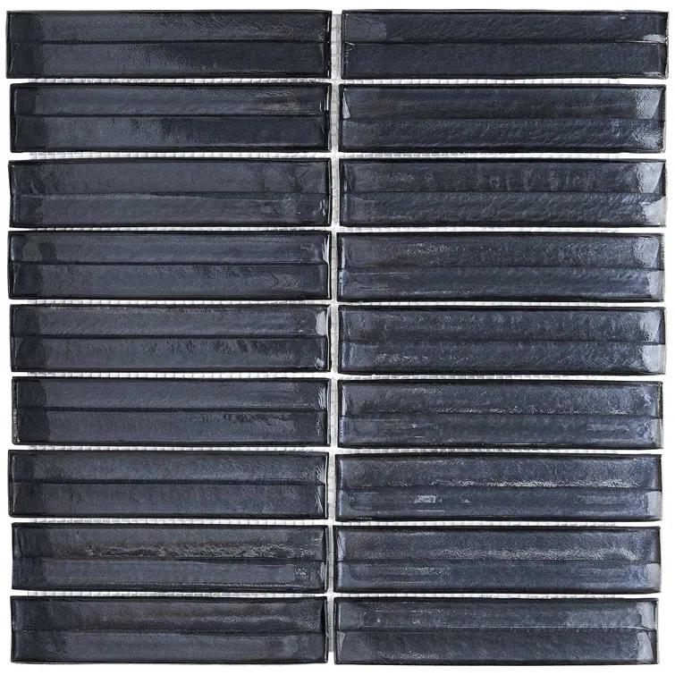 Bond Tile Tara Stacked 11.61" x 11.73" Molten Glass Mosaic Wall Tile (0.95 Sq. Ft. / Sheet)