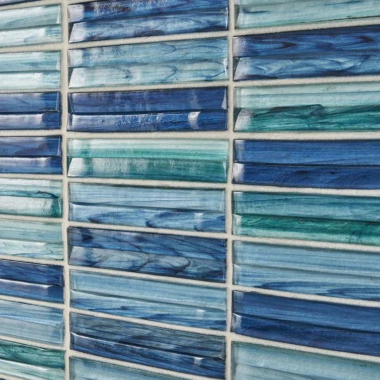 Tara Stacked 11.61" x 11.73" Molten Glass Mosaic Wall Tile (0.95 Sq. Ft. / Sheet)