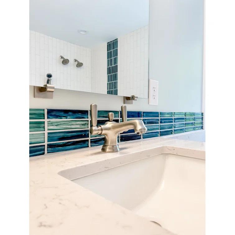 Tara Stacked 11.61" x 11.73" Molten Glass Mosaic Wall Tile (0.95 Sq. Ft. / Sheet)