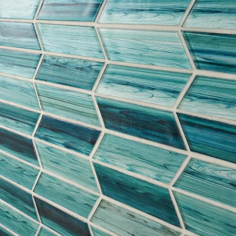 Tara Chevron 11.73 in. x 11.74 in. Molten Glass Mosaic Wall Tile (0.96 Sq. Ft. / Sheet)