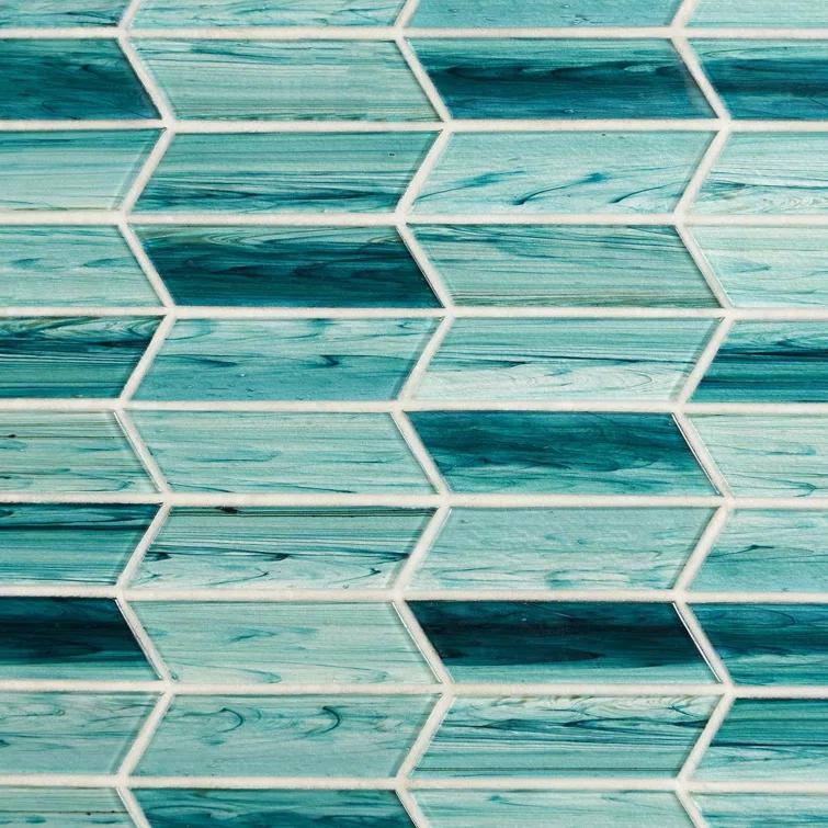 Tara Chevron 11.73 in. x 11.74 in. Molten Glass Mosaic Wall Tile (0.96 Sq. Ft. / Sheet)