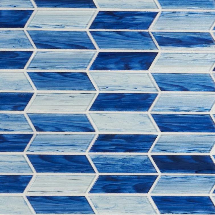 Tara Chevron 11.73 in. x 11.74 in. Molten Glass Mosaic Wall Tile (0.96 Sq. Ft. / Sheet)