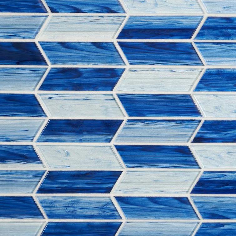 Tara Chevron 11.73 in. x 11.74 in. Molten Glass Mosaic Wall Tile (0.96 Sq. Ft. / Sheet)