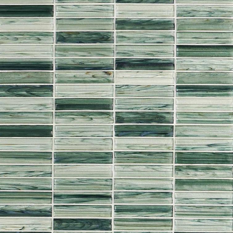 Tara Stacked 11.61" x 11.73" Molten Glass Mosaic Wall Tile (0.95 Sq. Ft. / Sheet)