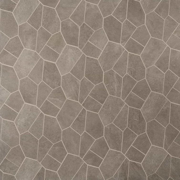 Monolith 11.81 In. X 19.68 In. Organic Pattern Matte Porcelain Mosaic Floor And Wall Tile (1.55 Sq. Ft. / Each)