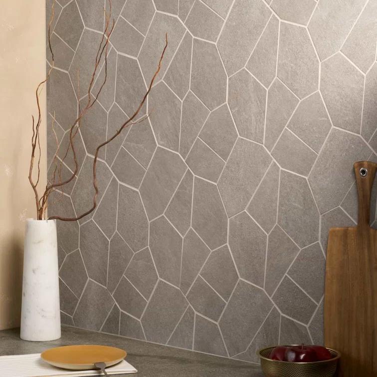 Monolith 11.81 In. X 19.68 In. Organic Pattern Matte Porcelain Mosaic Floor And Wall Tile (1.55 Sq. Ft. / Each)