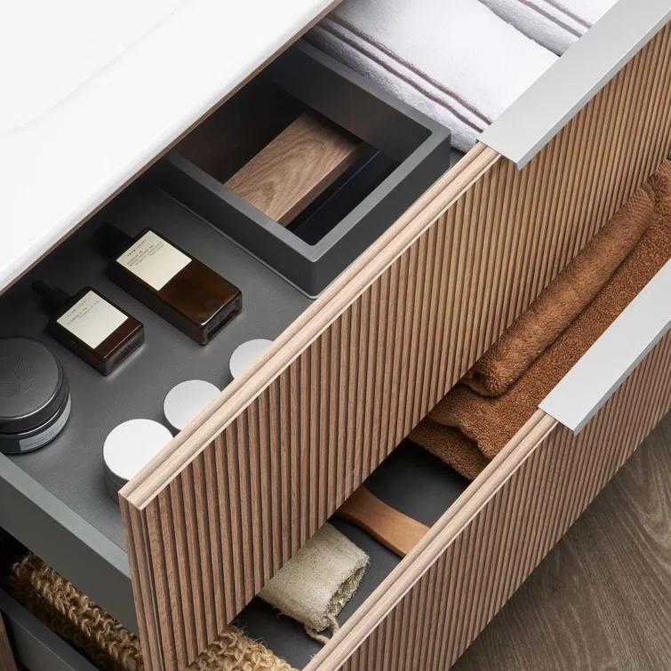 Demeter Art Chrome 40 in. W x 18.1 in. D x 22.8 in. H Deco Wall Mounted Vanity with Single Sink and White Ceramic Top