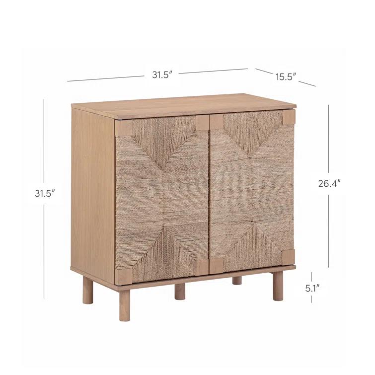Shellie 31.4'' Tall Solid Wood 2 - Door Accent Cabinet