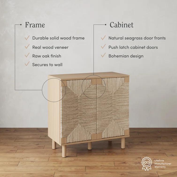 Shellie 31.4'' Tall Solid Wood 2 - Door Accent Cabinet