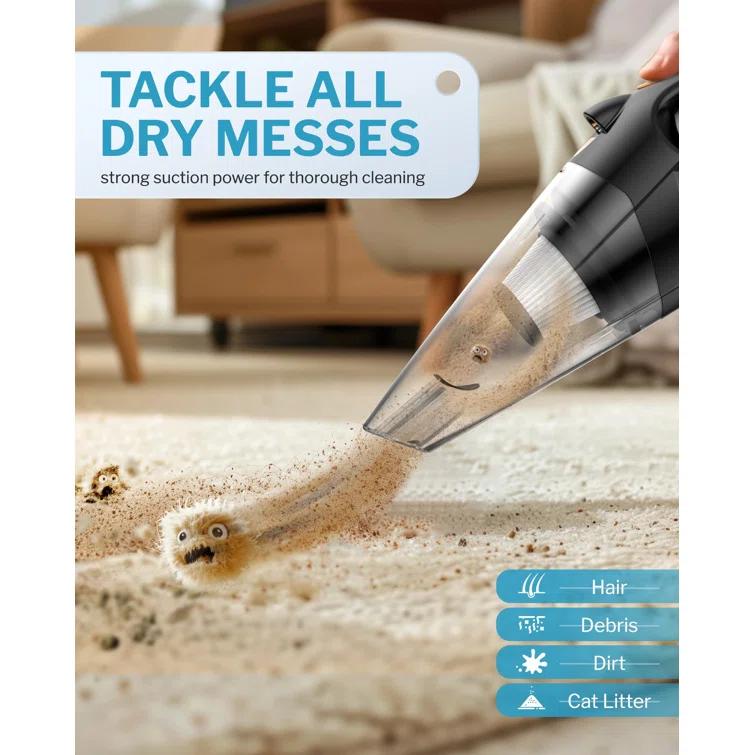 BEACHWATER POOL & SPA, LLC Handheld Vacuum Cordless With 2 Filters, Car Vacuum Cleaner High Power With Fast Charge Tech, Portable Rechargeable Mini Vacuum With Large-Capacity Battery | Wayfair