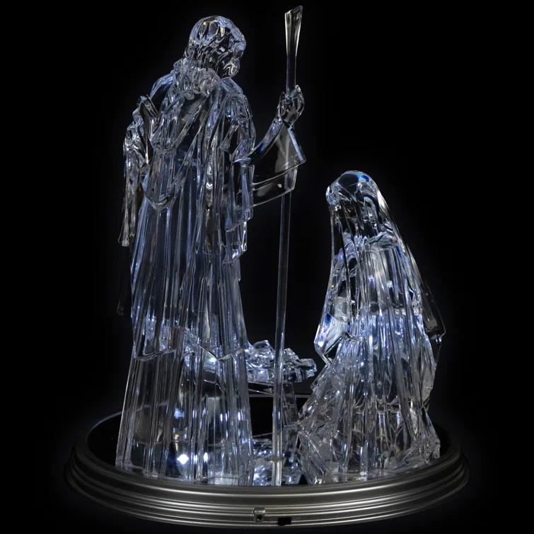 Northlight LED Lighted Acrylic Holy Family Nativity Scene on Mirror Christmas Decoration - 17"