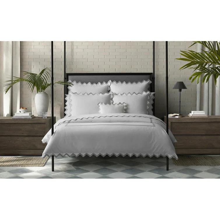 Aziza Silver Cotton Embellished Standard/Queen Sham