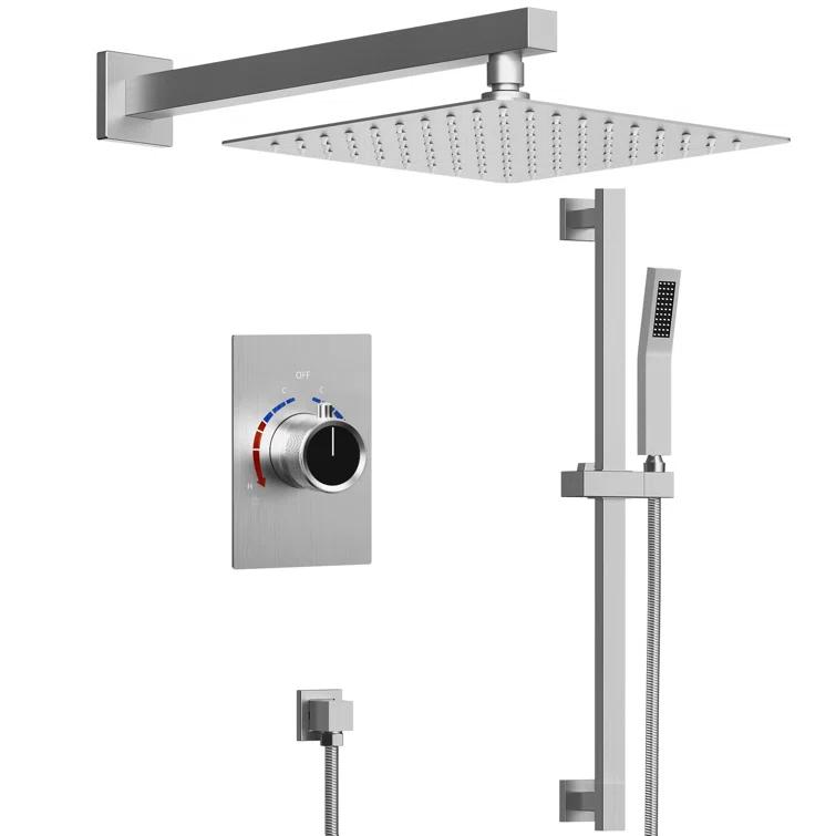RainfallCascade 10" Pressure Balanced Slide BarShower System with Rough-In Valve