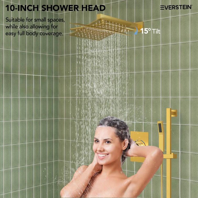 RainfallCascade 10" Pressure Balanced Slide BarShower System with Rough-In Valve