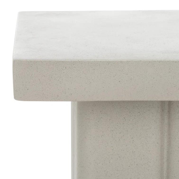 Terracotta Magnesium Oxide Square Block Accent Table