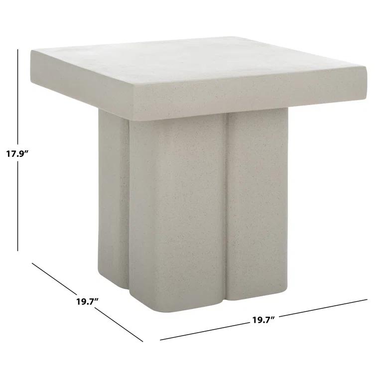 Terracotta Magnesium Oxide Square Block Accent Table