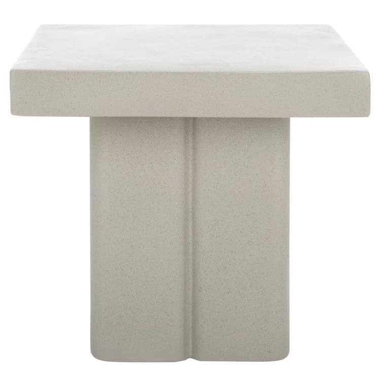 Terracotta Magnesium Oxide Square Block Accent Table