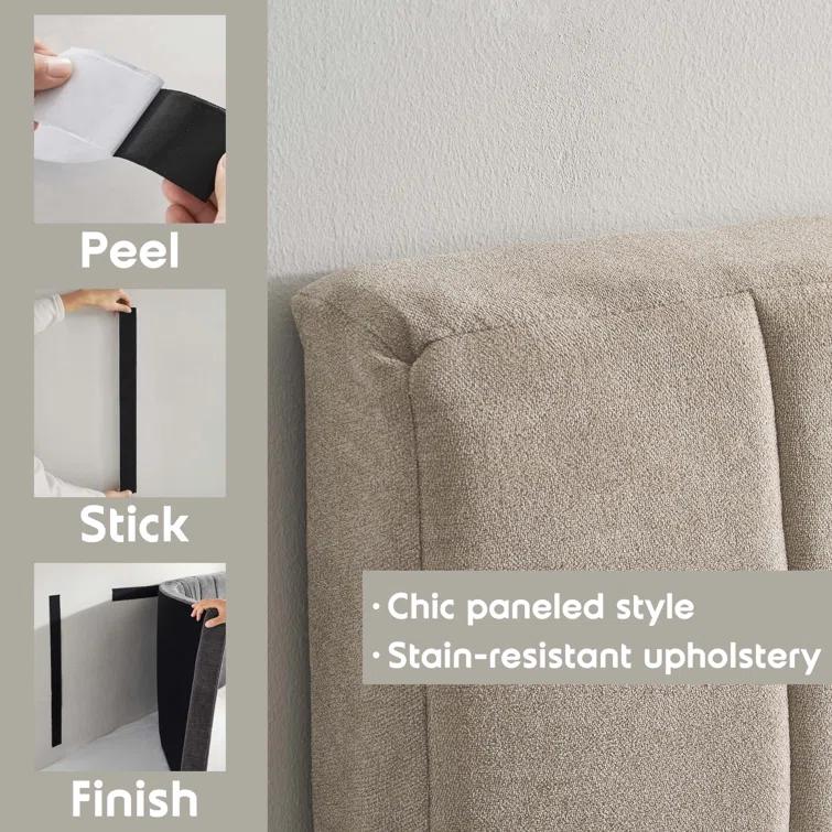 Chastelyne Upholstered Easy Assemble Wall Mounted Headboard