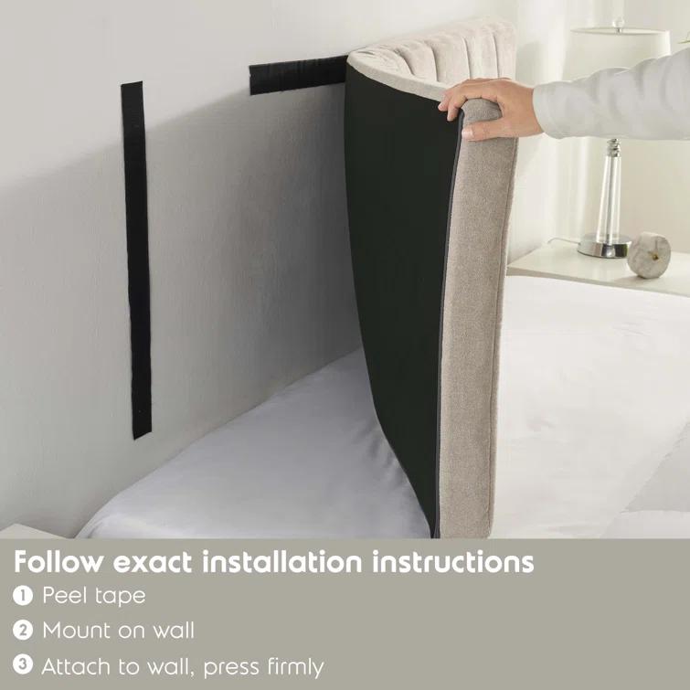 Chastelyne Upholstered Easy Assemble Wall Mounted Headboard