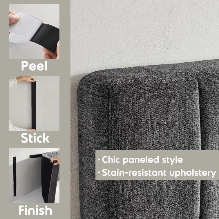 Chastelyne Upholstered Easy Assemble Wall Mounted Headboard