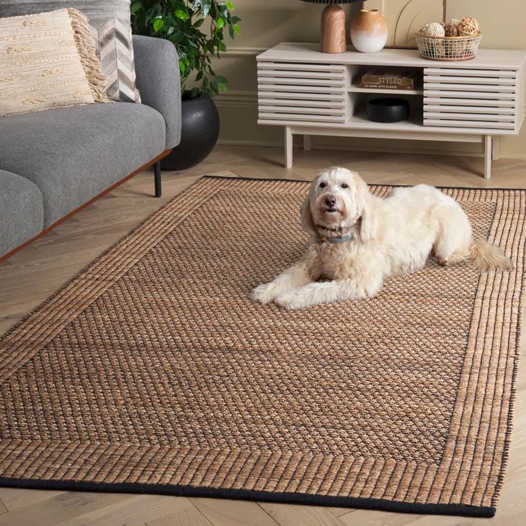Natural Fiber NF181 Hand Woven Indoor Area Rug - Natural/Grey - 5'x8' - Safavieh.
